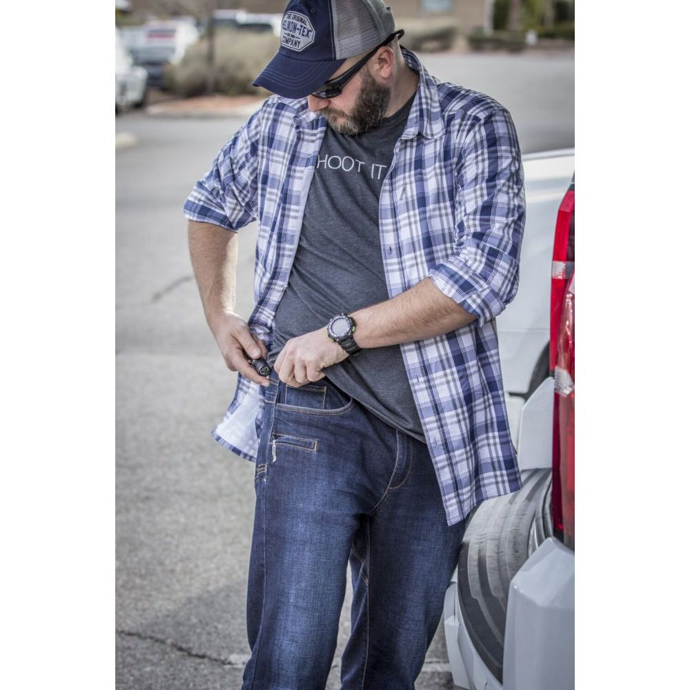 Kalhoty Greyman Tactical Jeans® - Denim Mid -  Dark Blue  - Helikon-Tex®